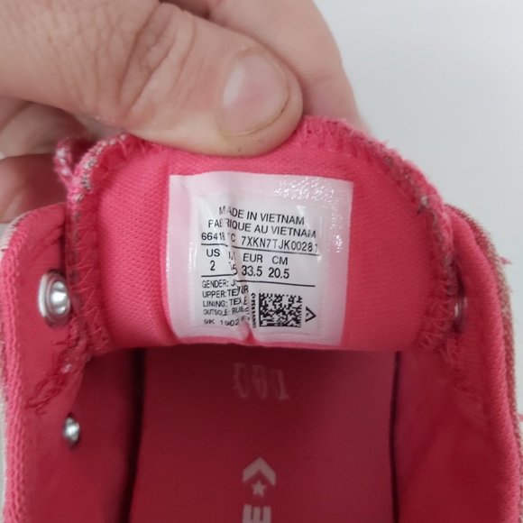 CONVERSE ALL STAR | Double Tongue Tye Dye Sneakers Pink White Size 2 - Picture 9 of 9